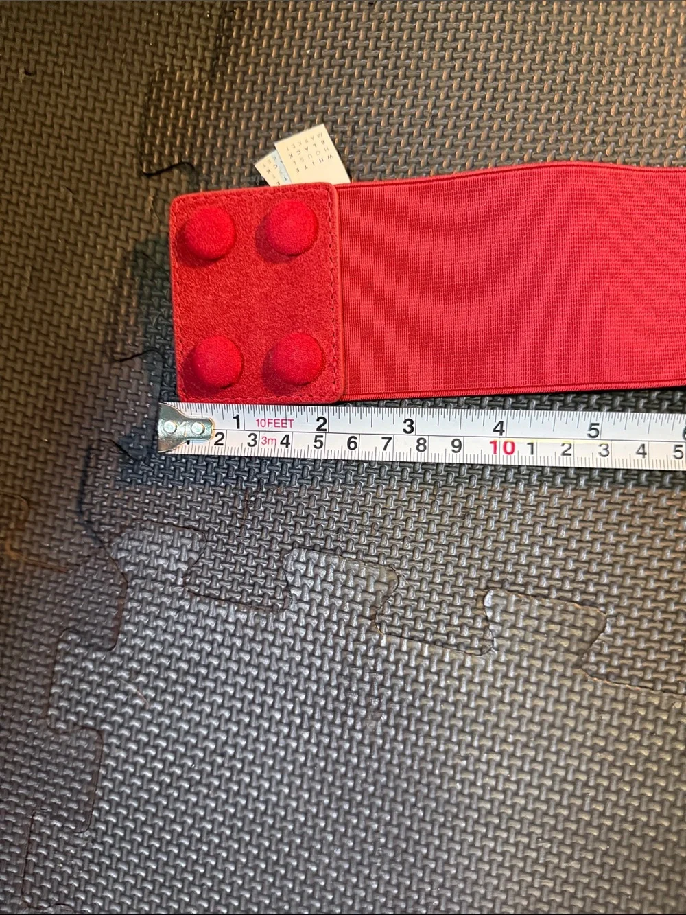 Red Suede Layered Waist Belt with Gold Buckle